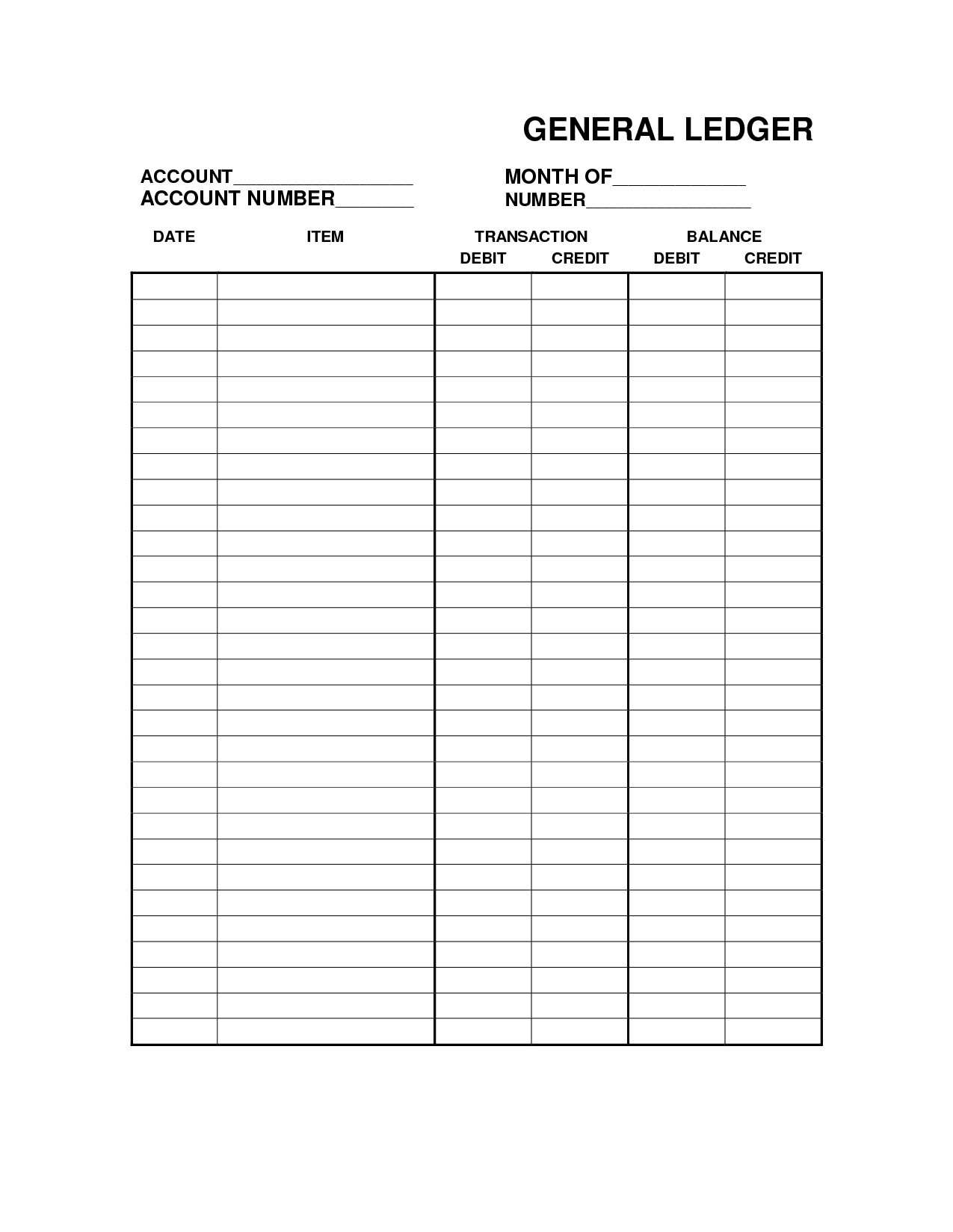 General Accounting Ledger Template 2 – magnolian pc