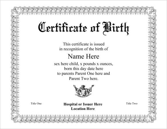 official certificate template official birth certificate template 