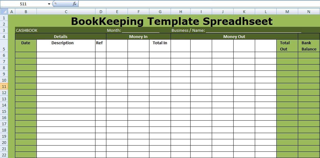 Accounting Excel Sheets For Small Business.3 Excel Bookkeeping 