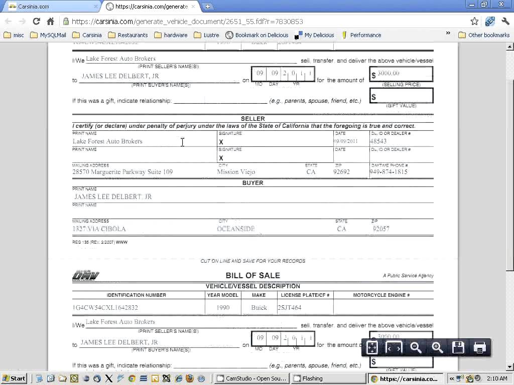 Car Dealer Documents Auto DMV Forms Retail Installment Contract 