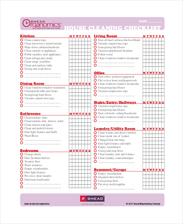 free cleaning checklist template   April.onthemarch.co
