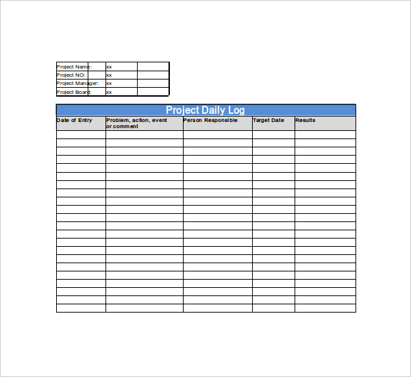 Daily Log Template Charlotte Clergy Coalition