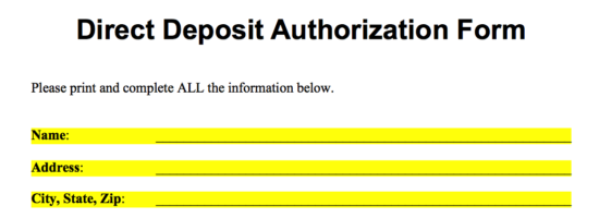 Free Direct Deposit Authorization Forms   PDF | Word | eForms 
