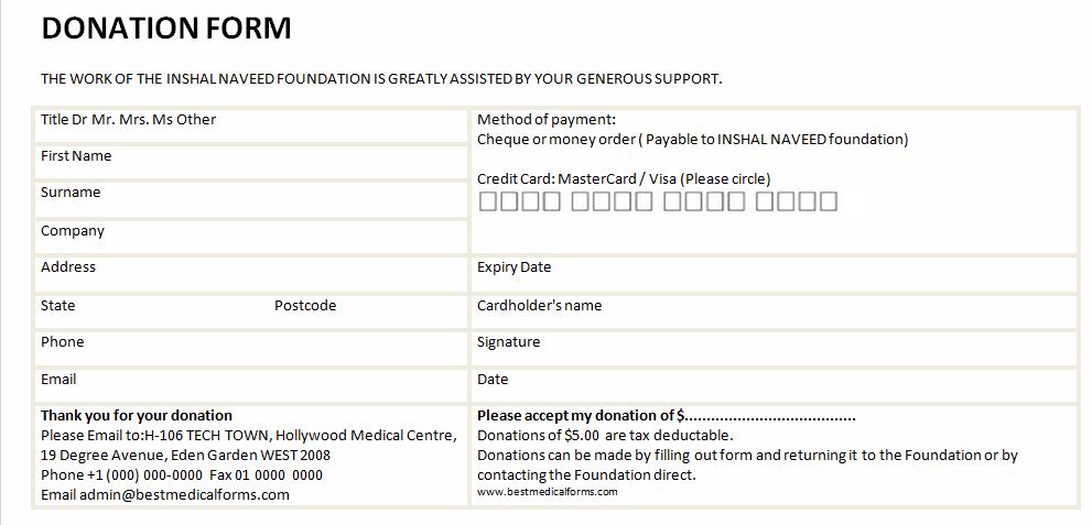 Donation Form: A donation form is a written document that is used 