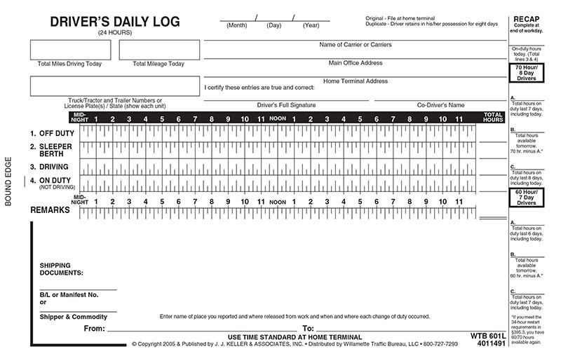 Drivers Daily Log Books: 2 Ply with carbon : Compliance Safety 