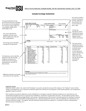 free employee earnings statement template Forms   Fillable 