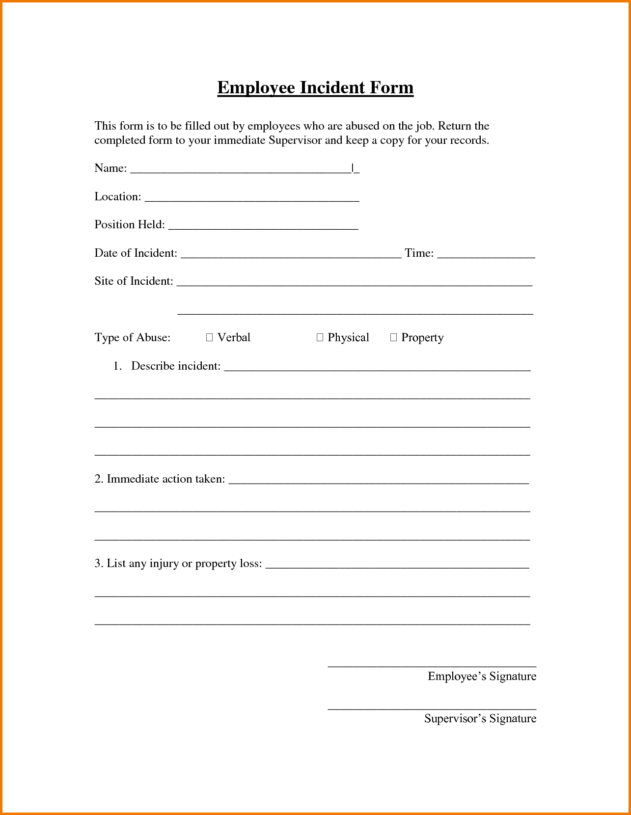 generic employee incident report form   Boat.jeremyeaton.co