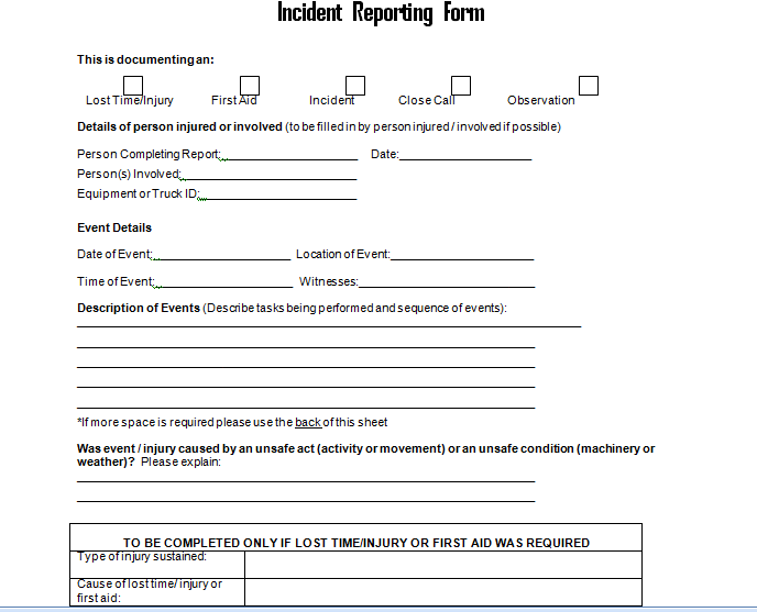 Get Employee Incident Report Form Doc   Project Management Excel 
