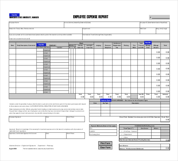 Free Excel Expense Report Template