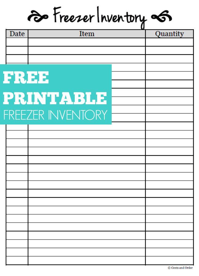 Free Printable Freezer Inventory Sheet | Pinterest | Freezer, Free 