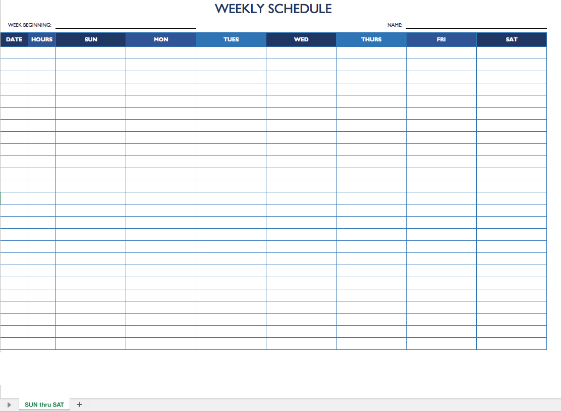 Free Weekly Employee Work Schedule Template charlotte clergy coalition