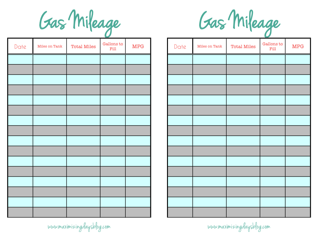 Gas Mileage Log and Mileage Calculator for Excel