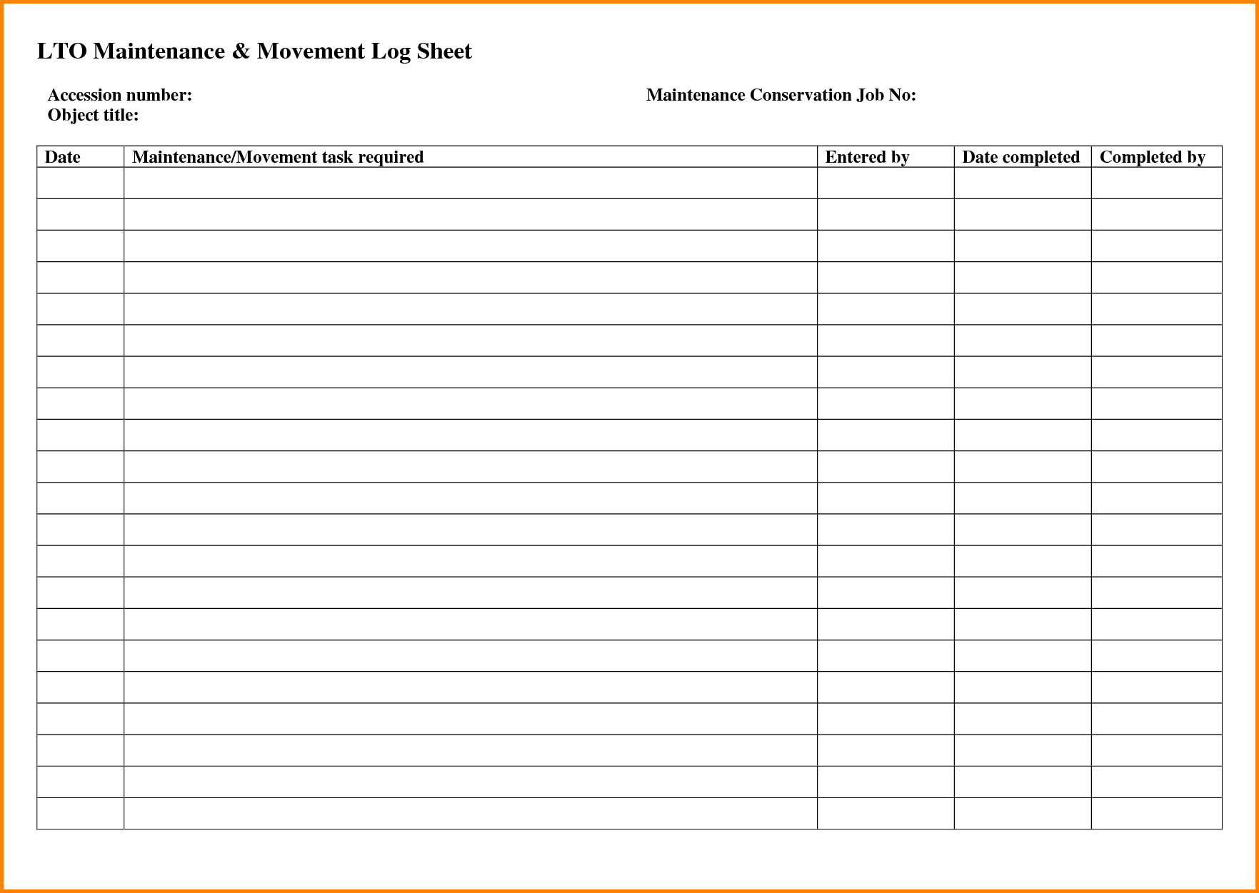 8+ maintenance log sheet | memo templates