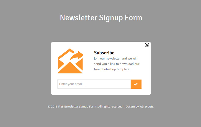 Newsletter Signup Form Responsive Widget Template   w3layouts.com