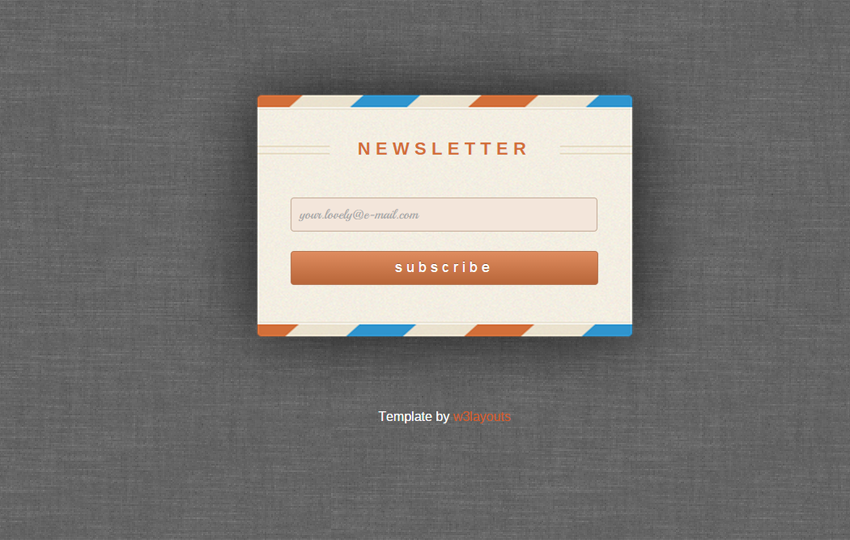 Rebounded Newsletter Signup Form Template by W3layouts