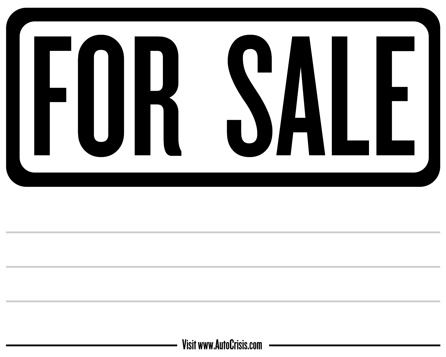 Printable For Sale Signs