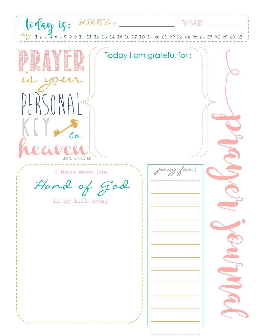Free Prayer Journal Printables
