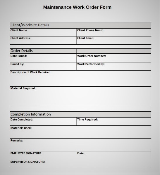 Printable Work Order Forms | charlotte clergy coalition