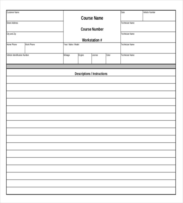 repair order forms templates   April.onthemarch.co