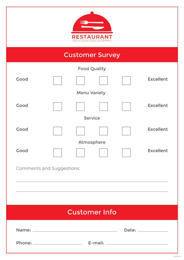 How to Make a Restaurant Comment Card   5 Templates | Free 