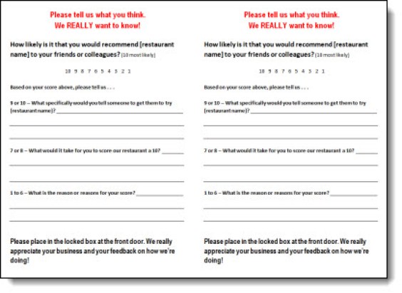 5 Restaurant Comment Card Templates   formats, Examples in Word Excel