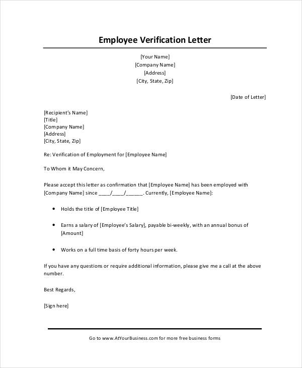 Income Verification Letter   7+ Free Word, PDF Documents Download 