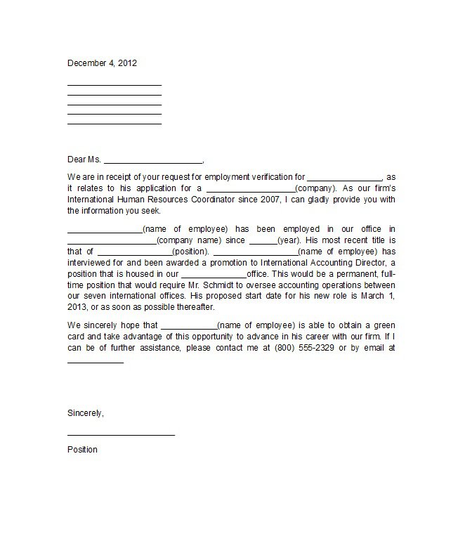 letter of verification of employment samples   Kleo.beachfix.co