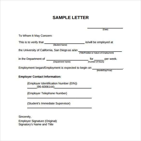 Letter Of Verification Of Employment Sample Amazing A Love Letter 
