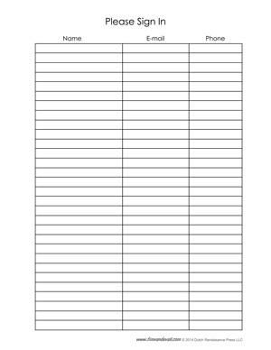 blank sign up sheet template