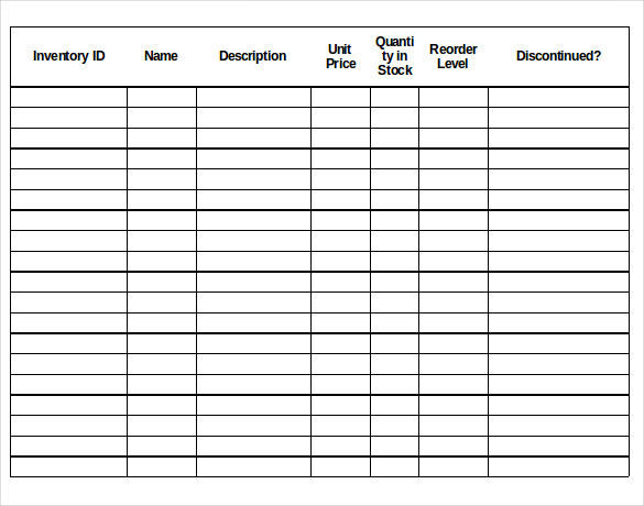 Inventory Control Template   Stock Inventory Control Spreadsheet