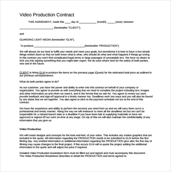 co production agreement template videographer contracts template 