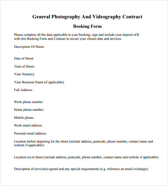 9 Videography Contract Templates to Download for Free | Sample 