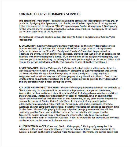 videography contract templates   April.onthemarch.co
