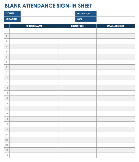 12+ Attendance Sign In Sheet Templates   Free Sample, Example 