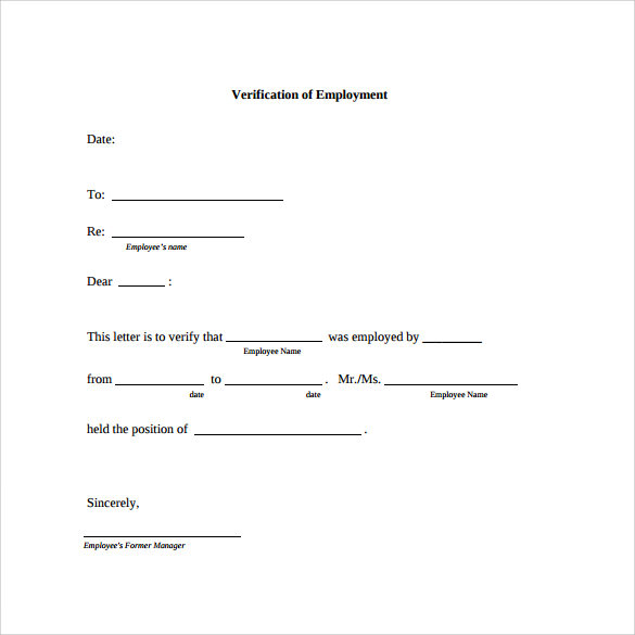 18 Employment Verification Letter Templates Download for Free 