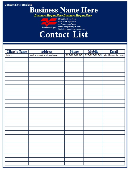 sample contact sheet templates
