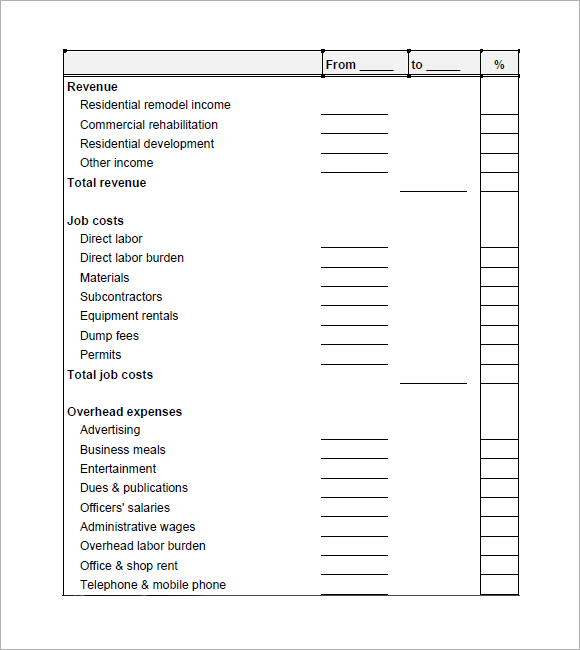Profit & Loss Statement Template   13+ Free PDF, Excel Documents 