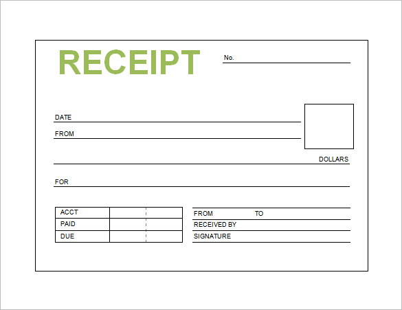 Book Receipt Template