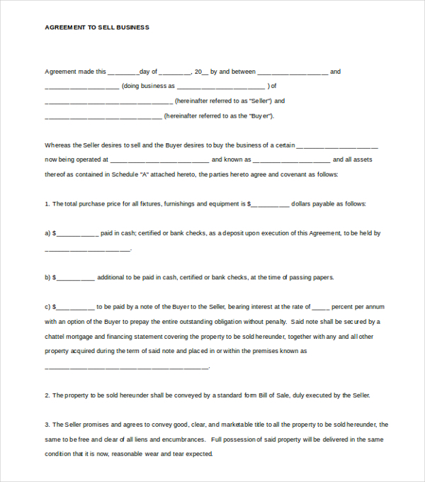 Business Bill of Sale