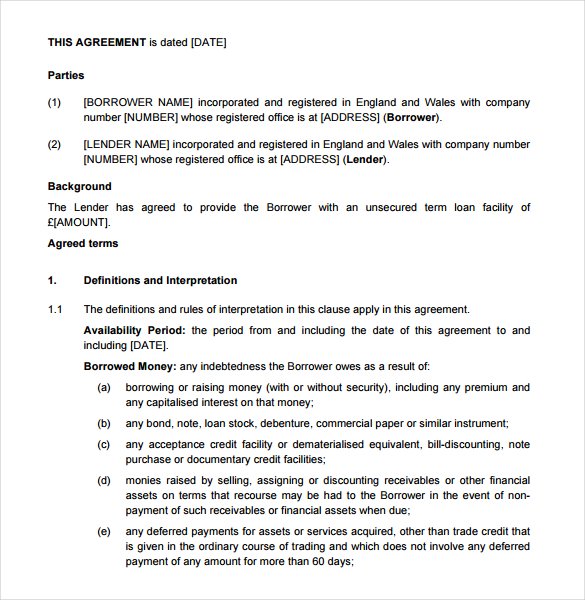Business Loan Contract