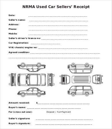 Car Sales Receipt Template