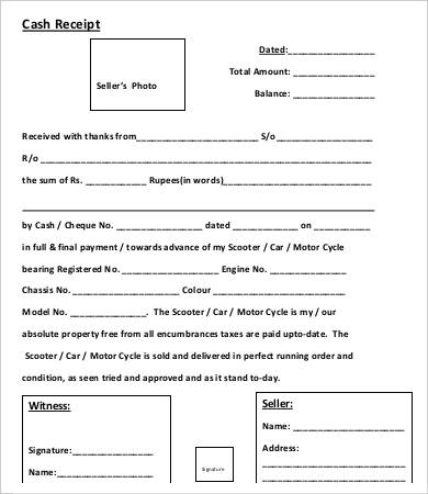 Cash Sales Receipt Template