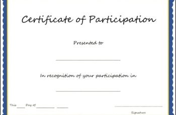 Certificate Of Participation Template