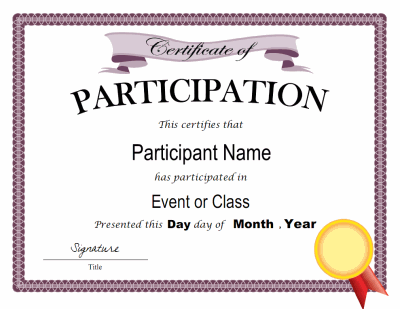 Certificate of Participation Template