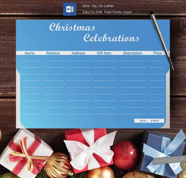 Christmas Celebrations Gift List 788x753
