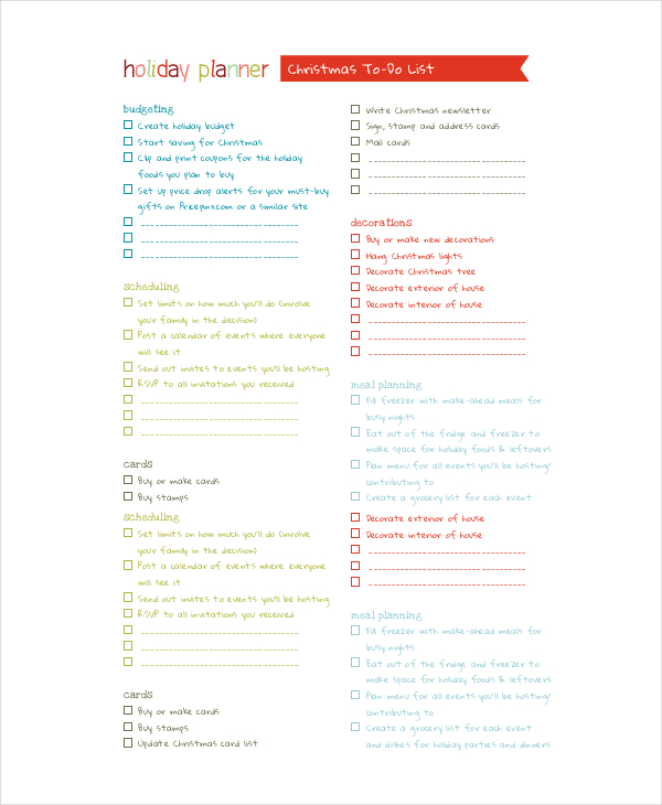 Christmas To Do List Template
