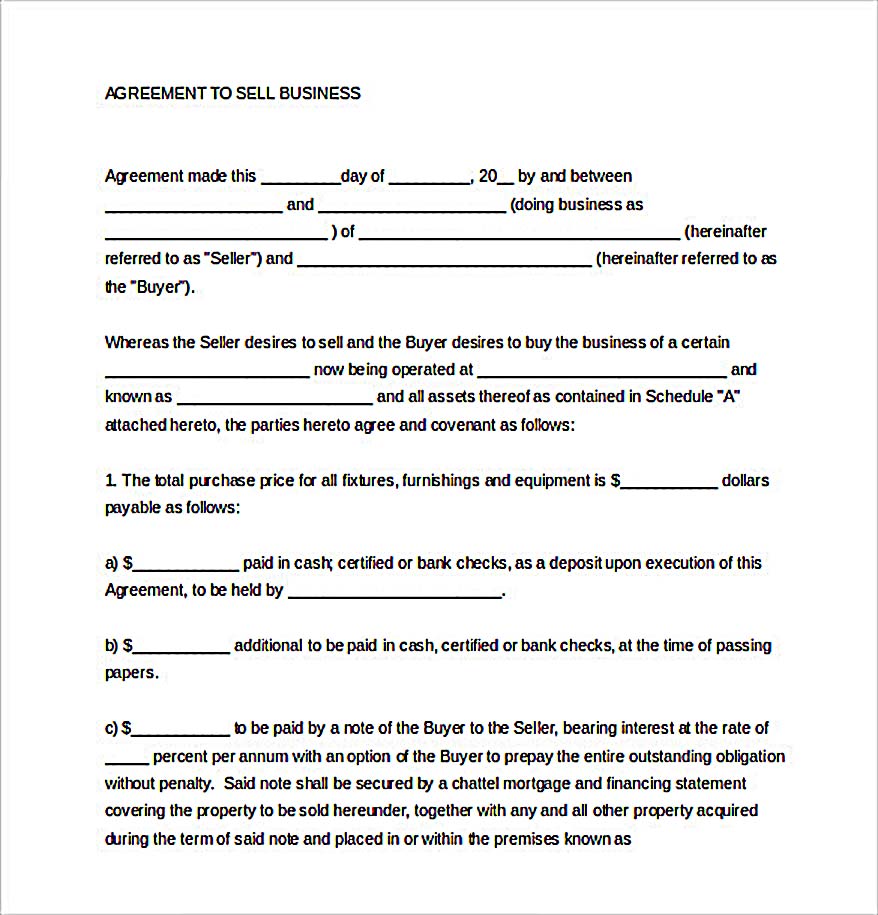 Example Sales Agreement Template