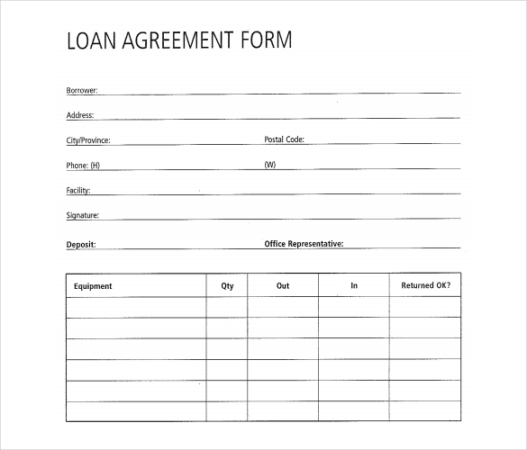 Free Loan Agreement Form