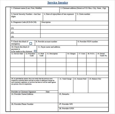 Free Service Invoice Template for Consultants