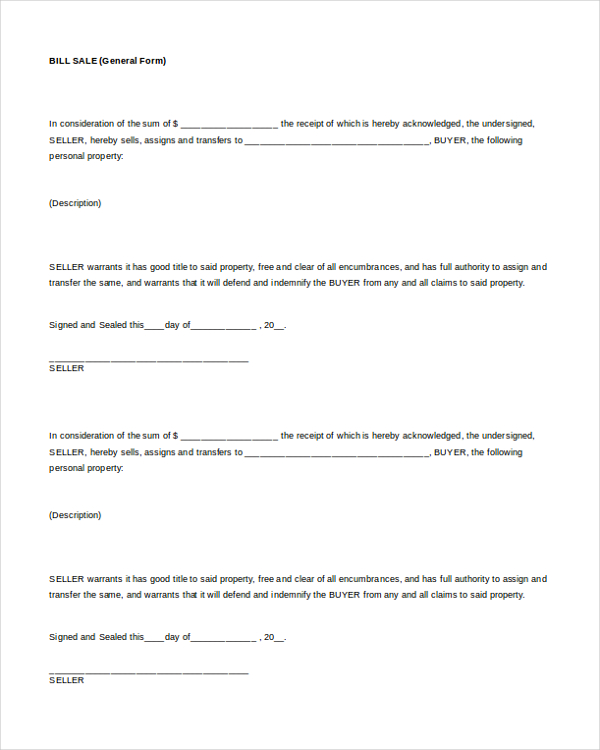 General Bill of Sale